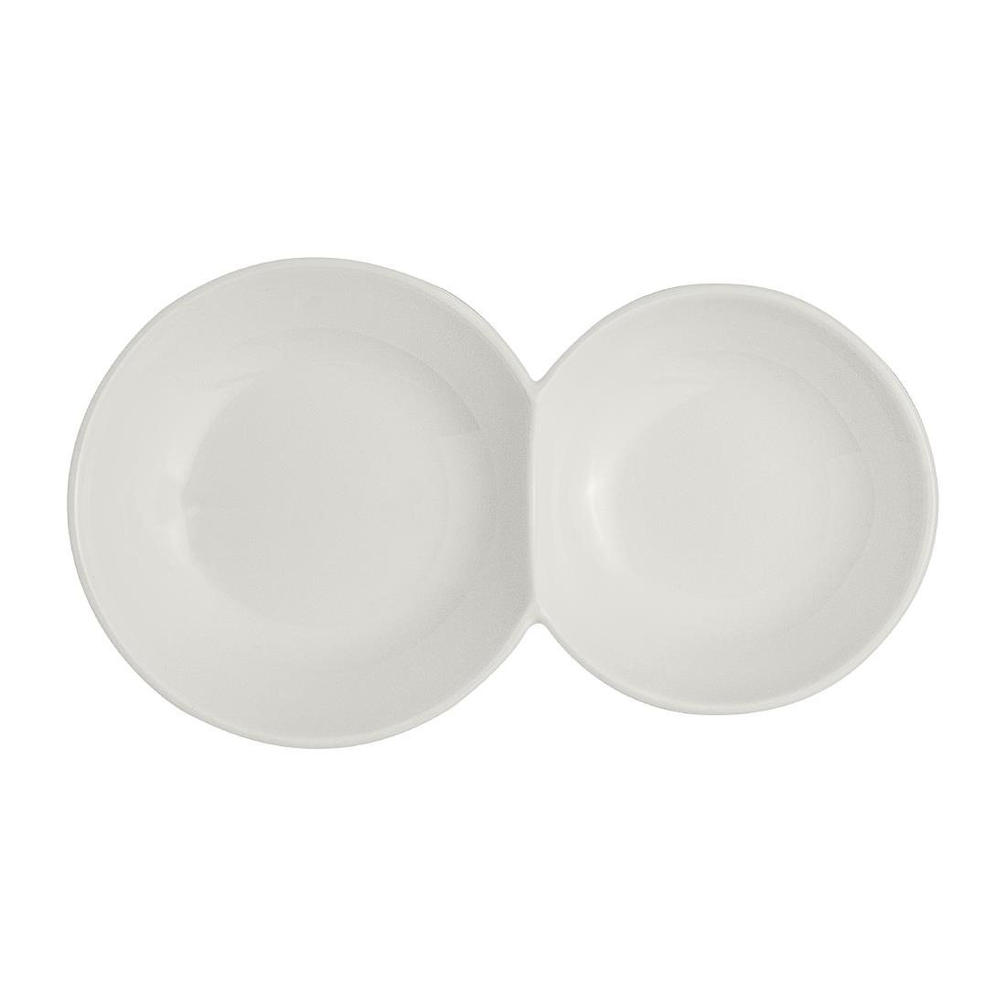 Rene Ozorio White Album 2 Compartment Gourmet Sauce Dishes 170ml 12 Pack (VV4758)