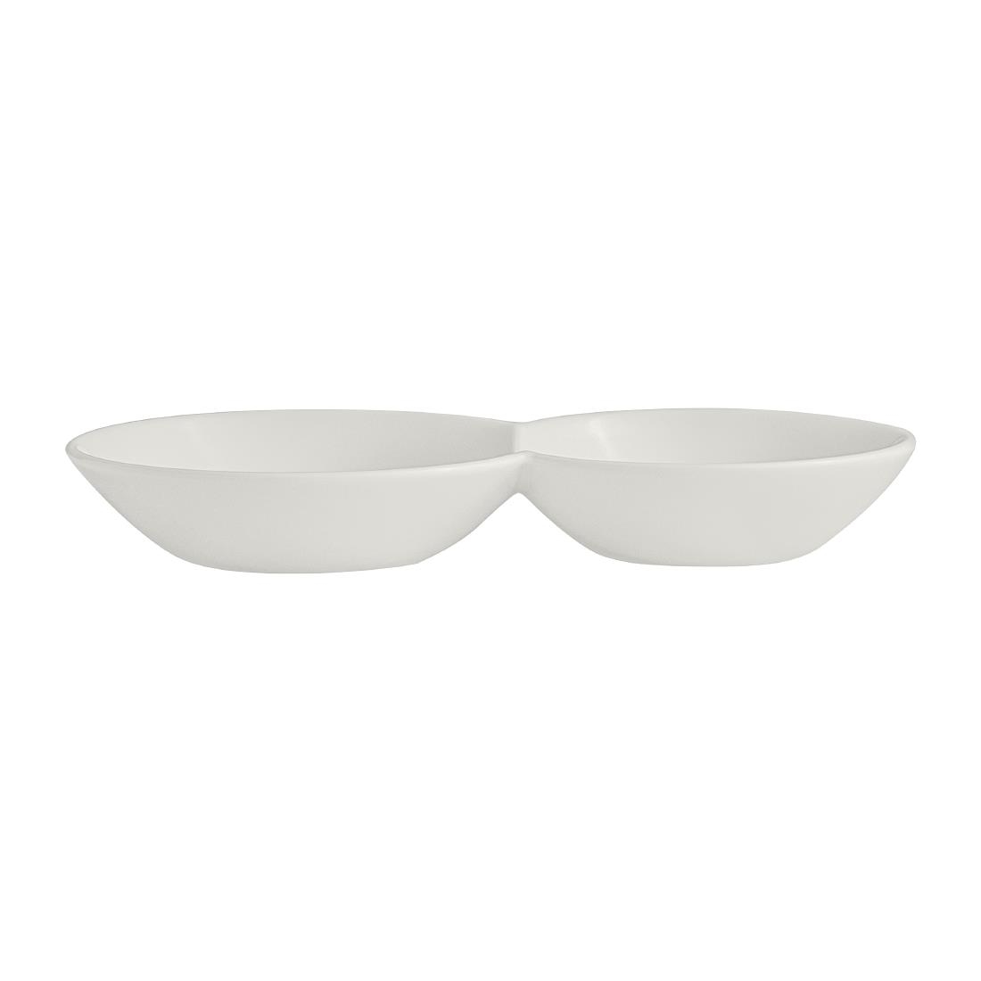 Rene Ozorio White Album 2 Compartment Gourmet Sauce Dishes 170ml 12 Pack (VV4758)